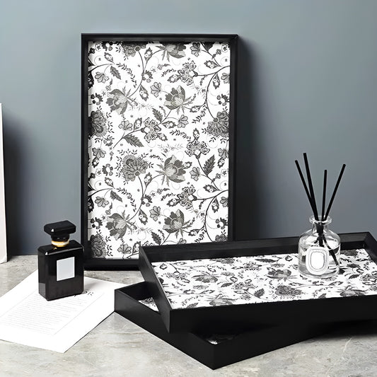Vintage Bloom Tray with Embossed Floral