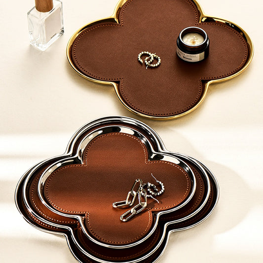 Luxury Ceramic and Faux Leather Tray