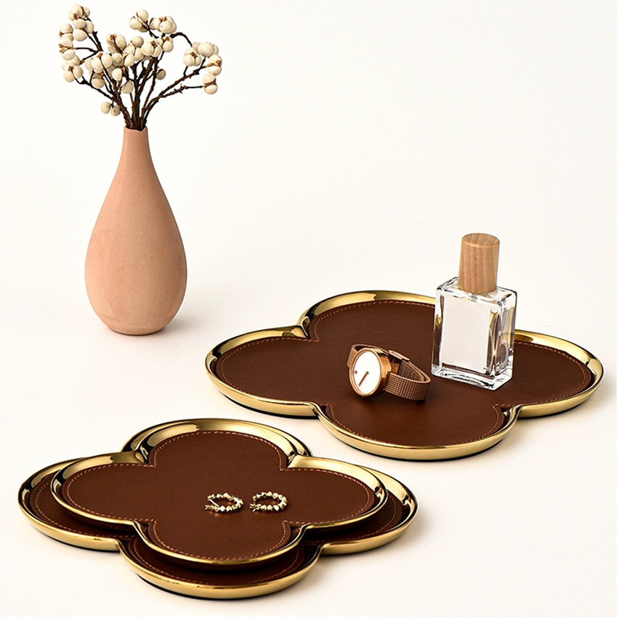 Luxury Ceramic and Faux Leather Tray