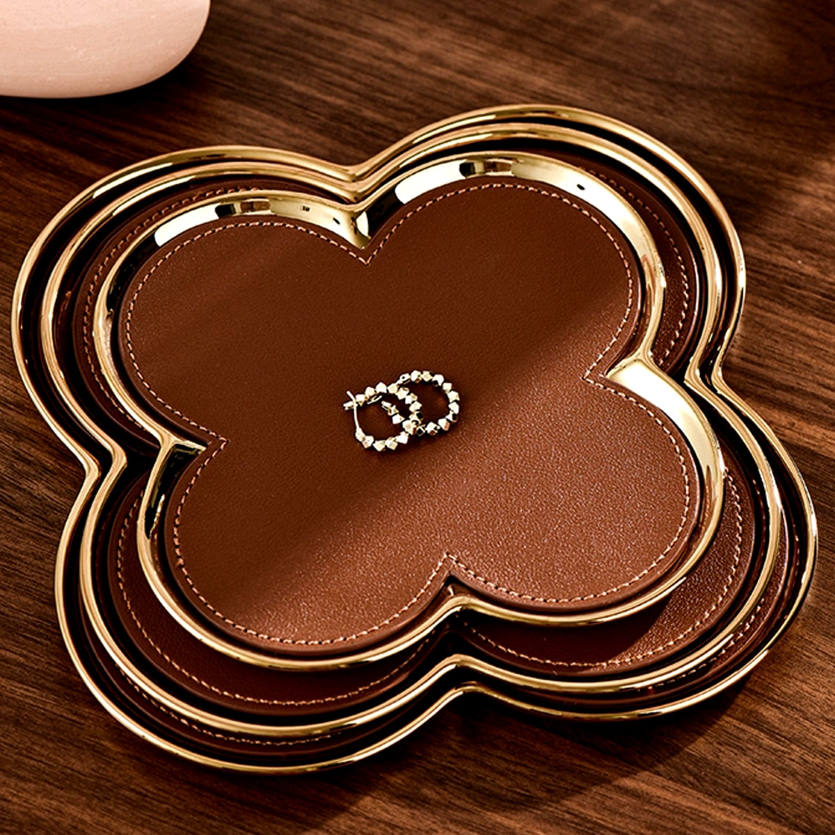 Luxury Ceramic and Faux Leather Tray