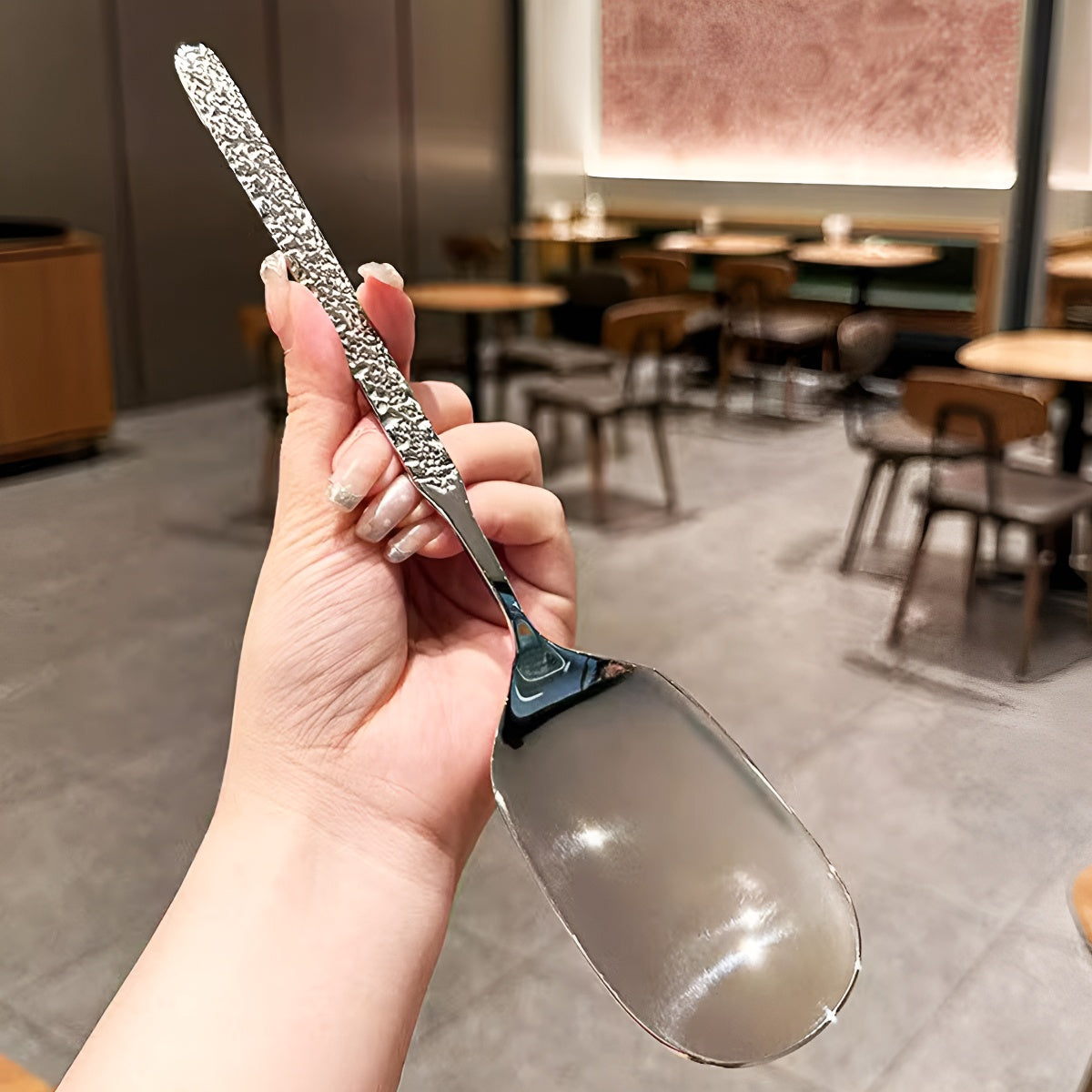 Stainless Steel Textured Handle Spoons