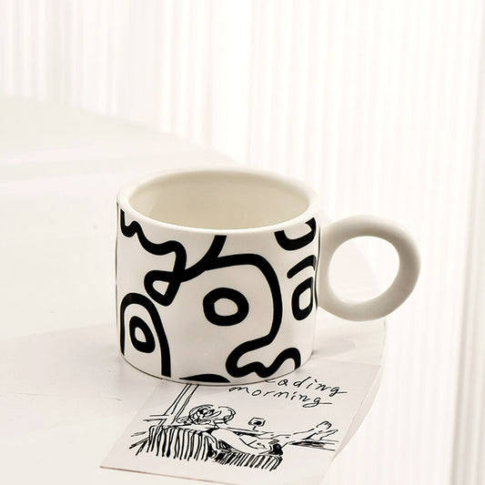 Large-Handle Graffiti Ceramic Mug