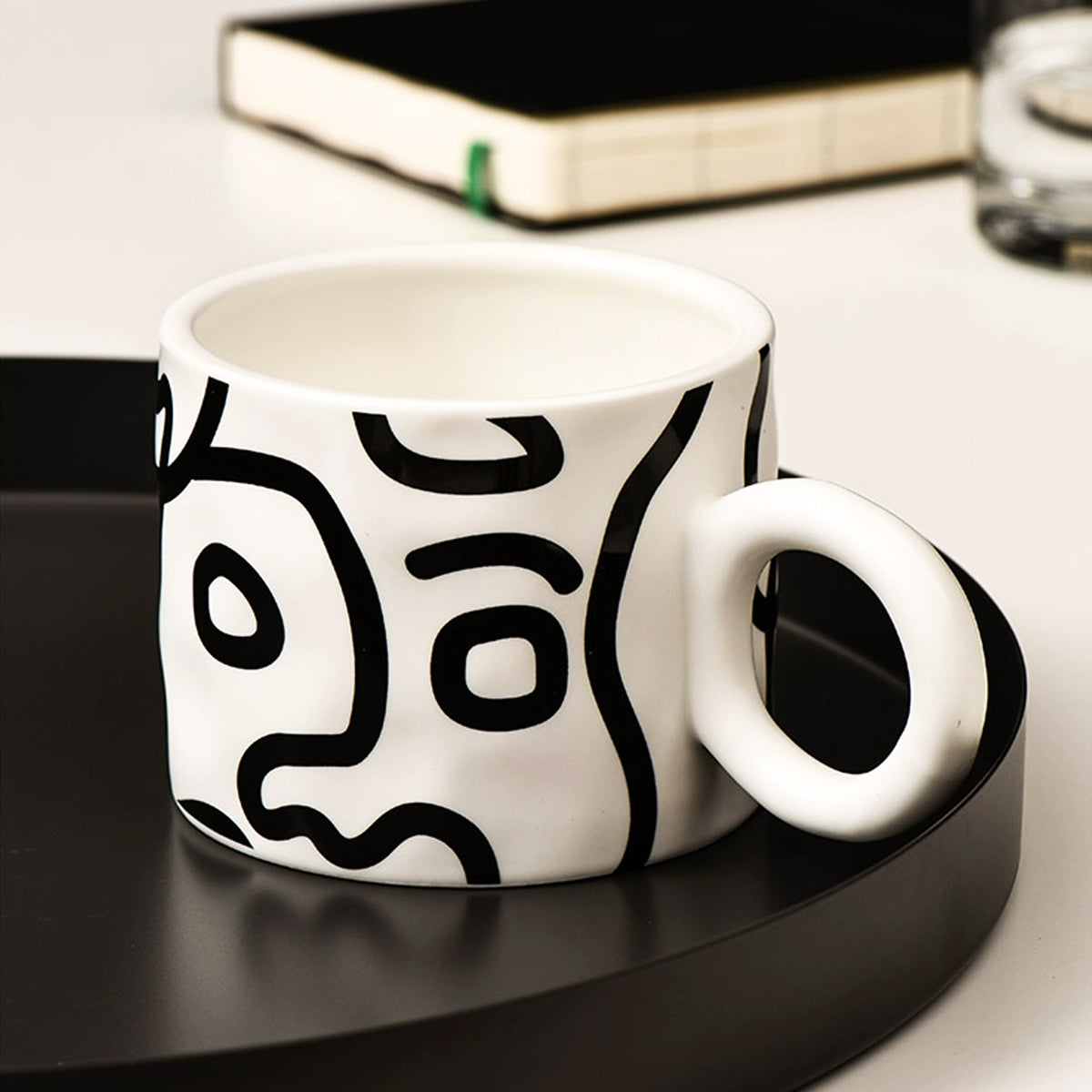 Large-Handle Graffiti Ceramic Mug