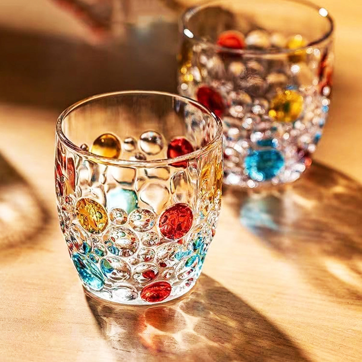 Hand-Painted Polka Dot Glass Tumbler