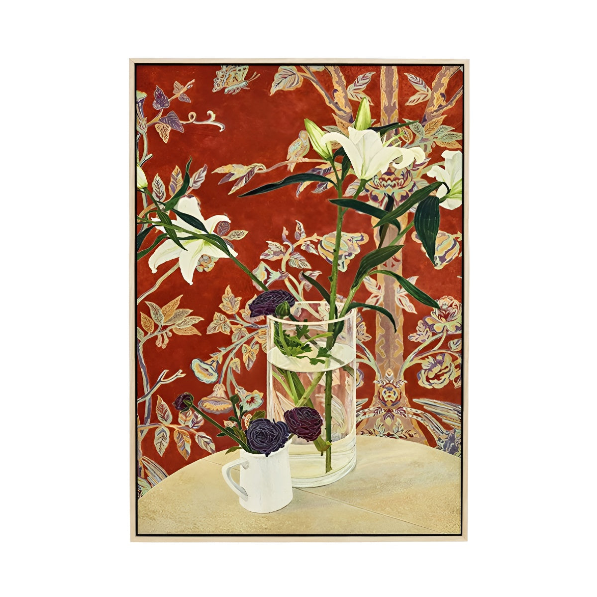 Vintage Decorative Oil Painting - Lily Flower