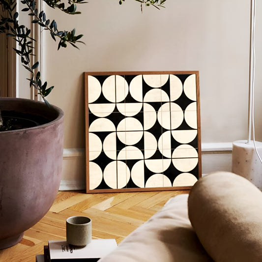 Wabi-sabi Style Geometric Decorative Oil Painting