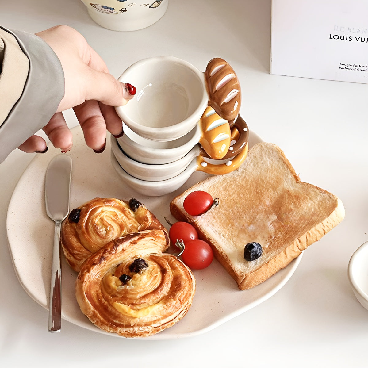 Bread Handle Ceramic Mini Bowls