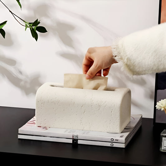 Rectangle Travertine Tissue Box