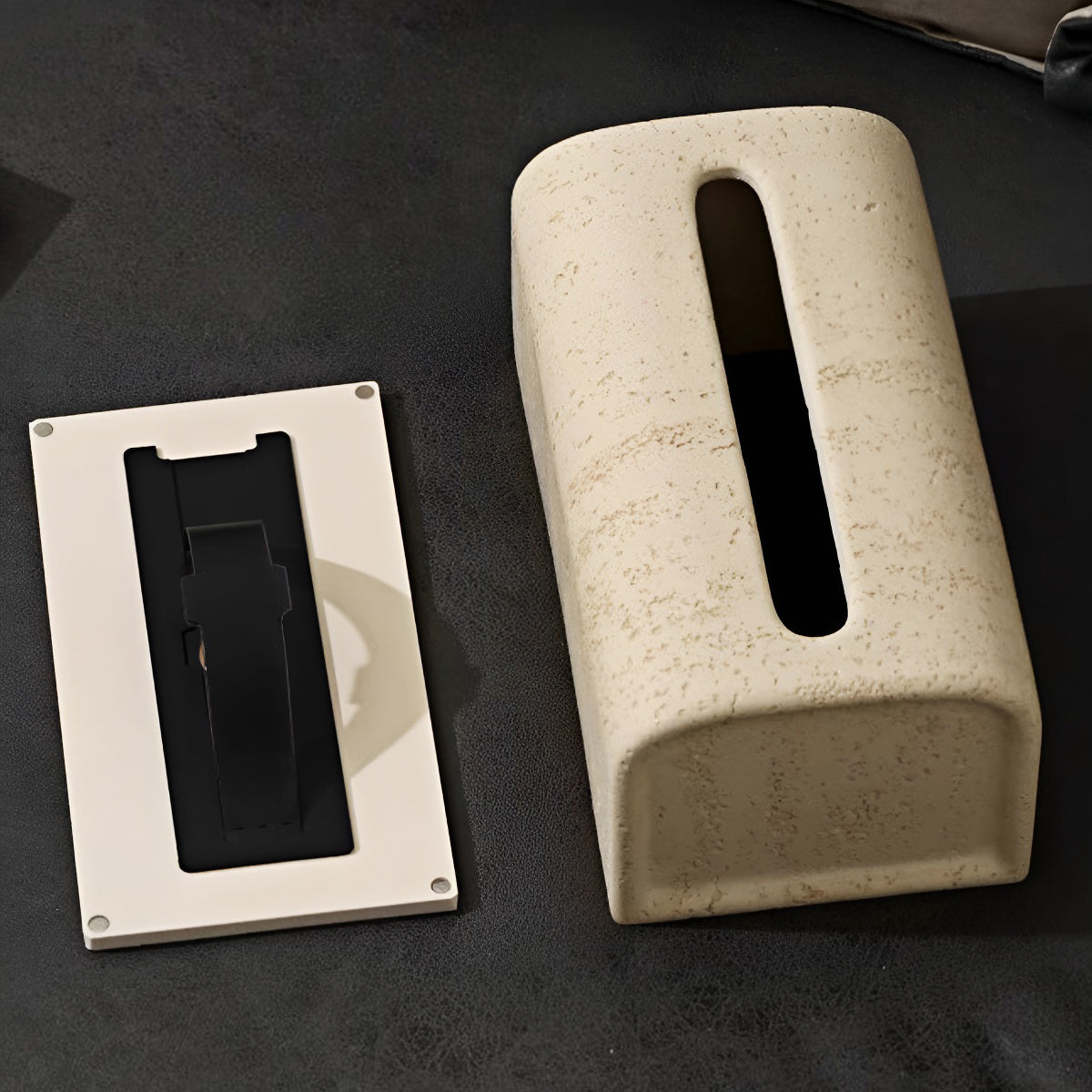 Rectangle Travertine Tissue Box
