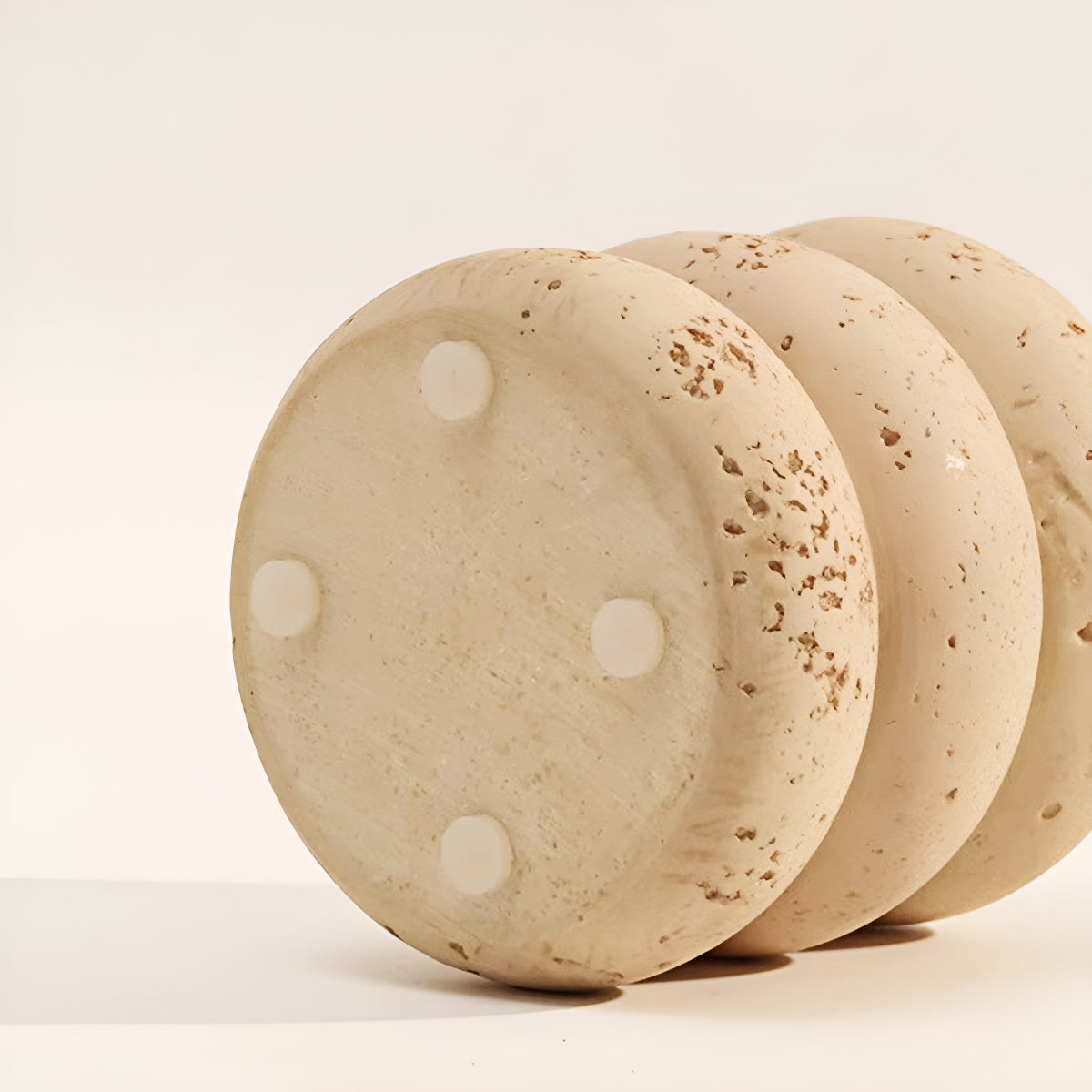 Travertine Swab & Toothpick Holder