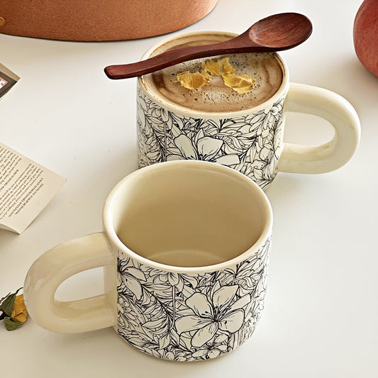 Cream-colored Iris Ceramic Mug
