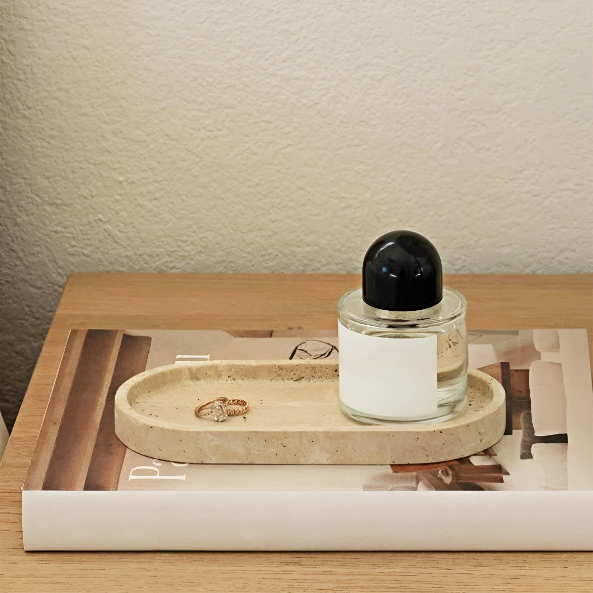 Travertine Oval Tray