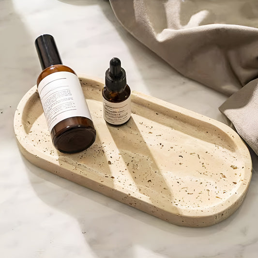 Travertine Oval Tray