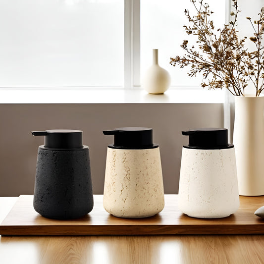 Travertine Hand Press Foaming Soap Dispenser