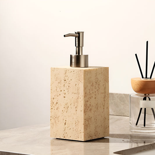Travertine Shampoo Lotion Dispenser Square Bottle