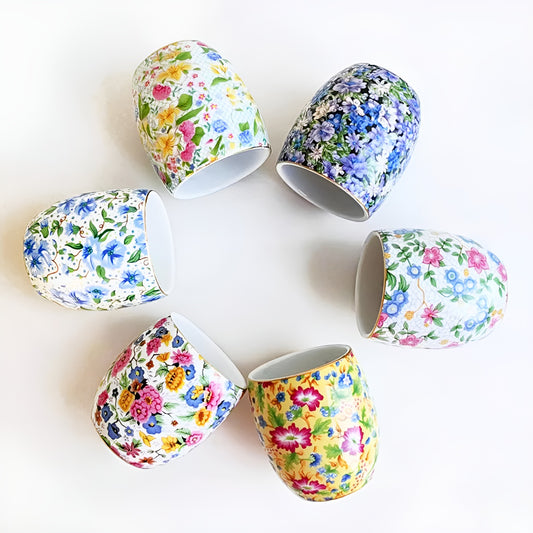 Vintage Floral Ceramic Mugs