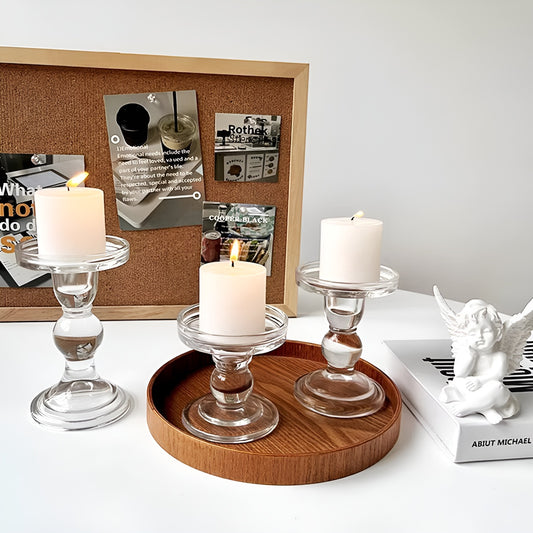 Transparent Crystal Glass Candlestick