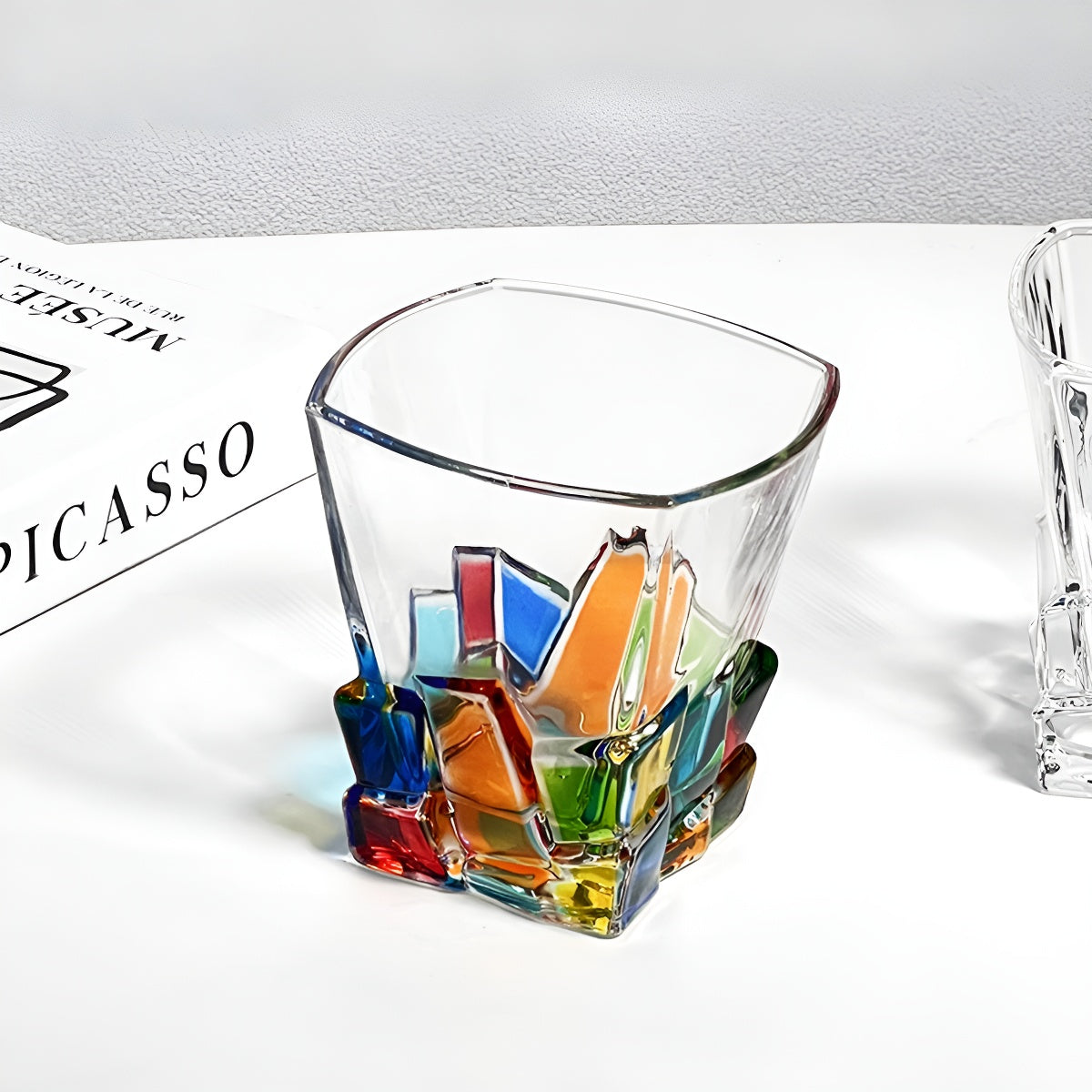 Rainbow Ice Cube Glass Tumbler