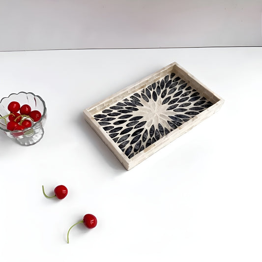 Mother-of-Pearl Inlay Mosaic Rectangular Tray