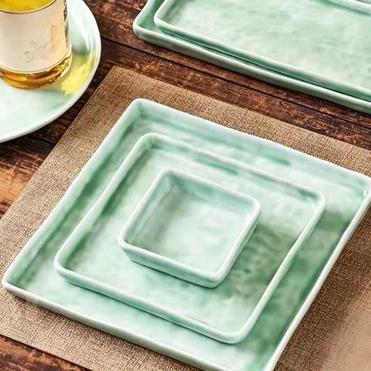 Green Ceramic Dinning Plate