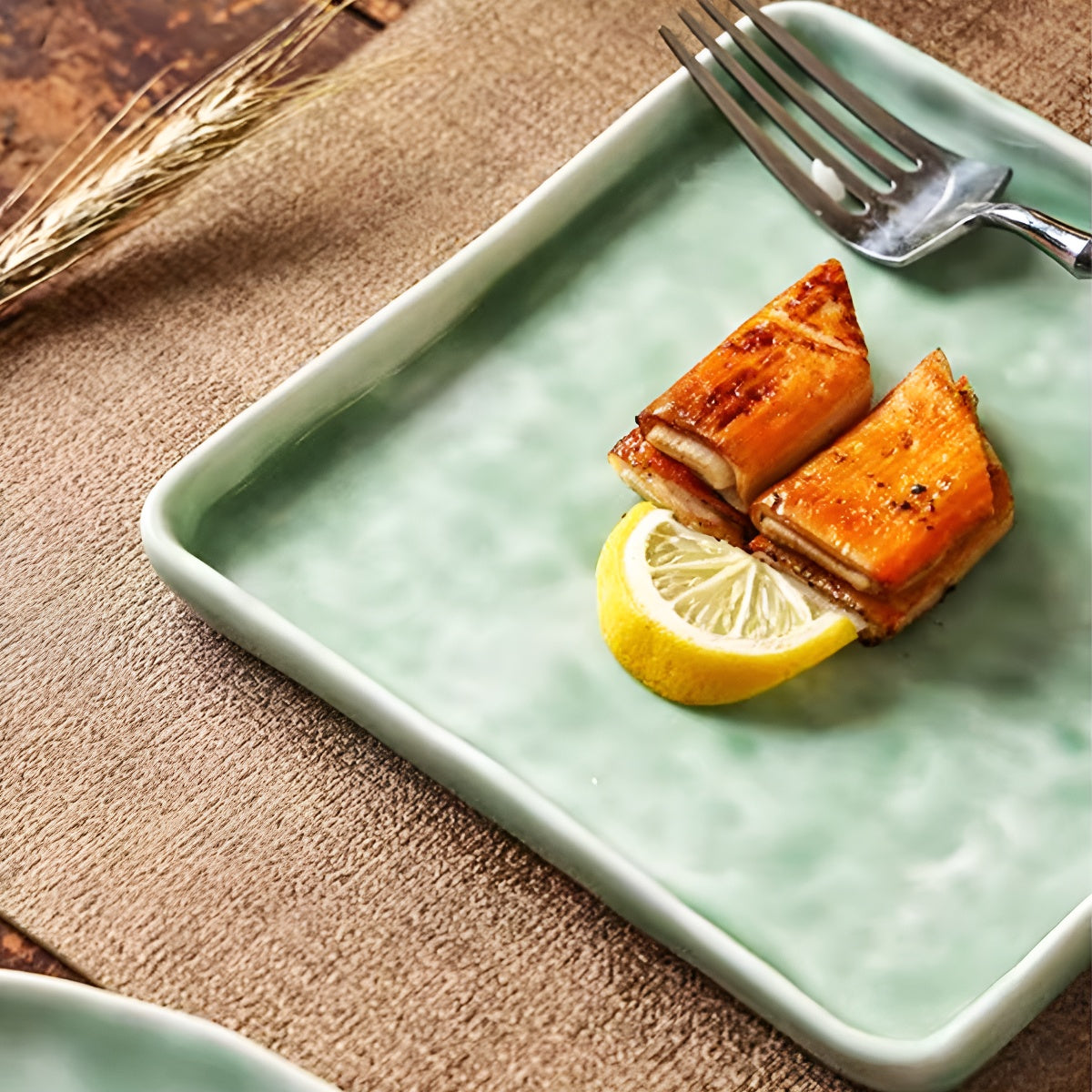 Green Ceramic Dinning Plate