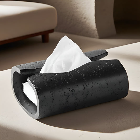 Black Travertine Tissue Box