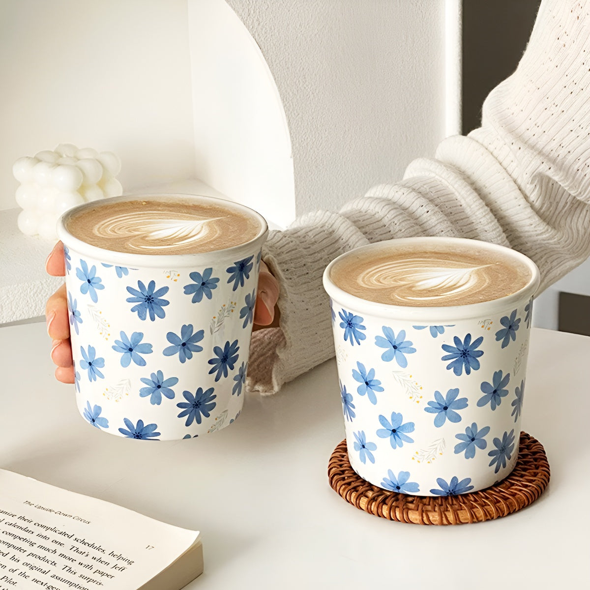 Vintage Hand-painted Floral Ceramic Mug