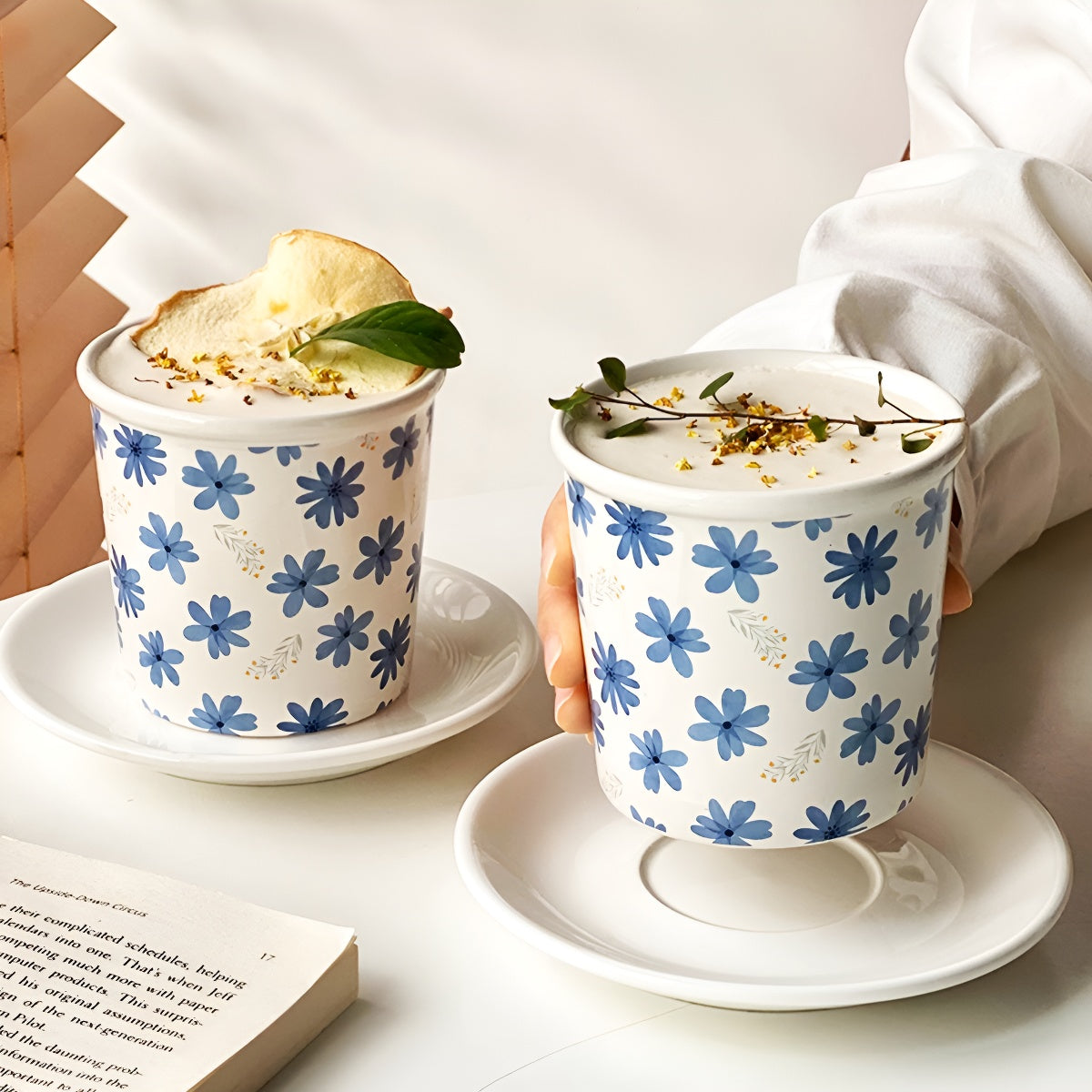Vintage Hand-painted Floral Ceramic Mug