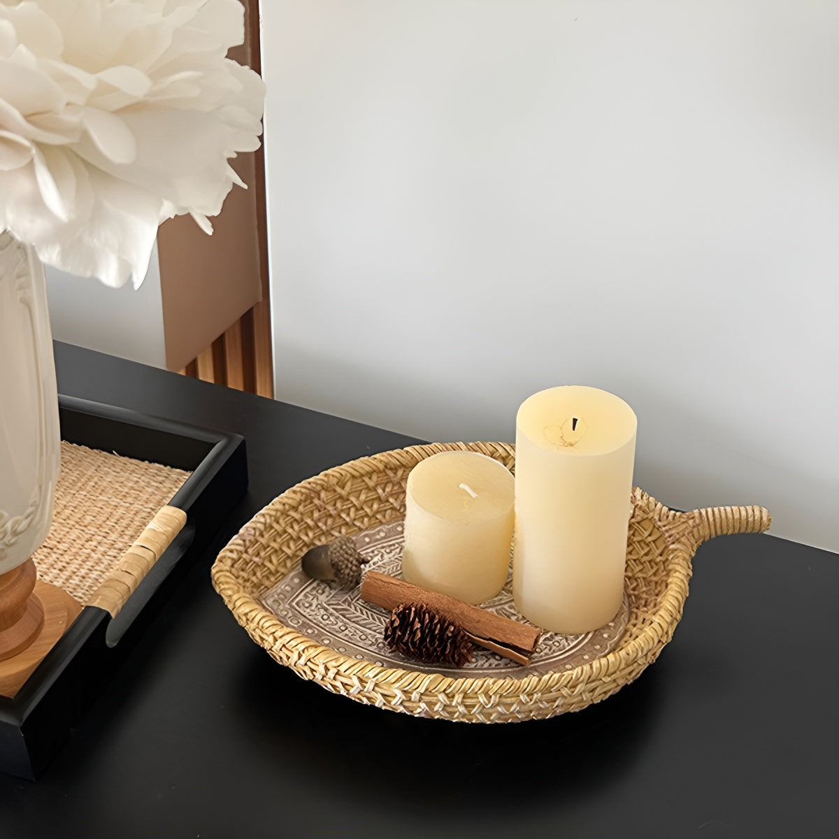 Handcrafted Leaf-Shaped Resin Tray