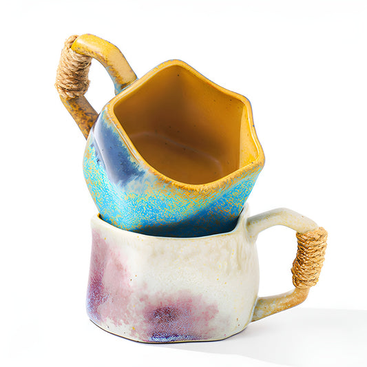 Irregular Vintage Kiln-Changed Ceramic Mug
