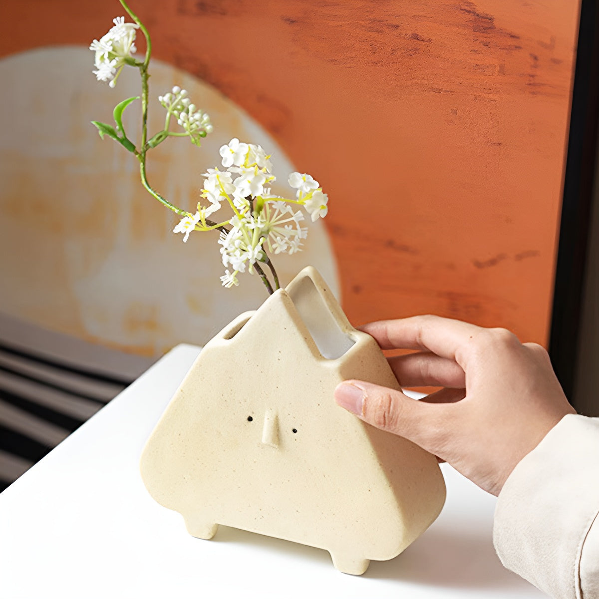 Ceramic Playful Face Vase