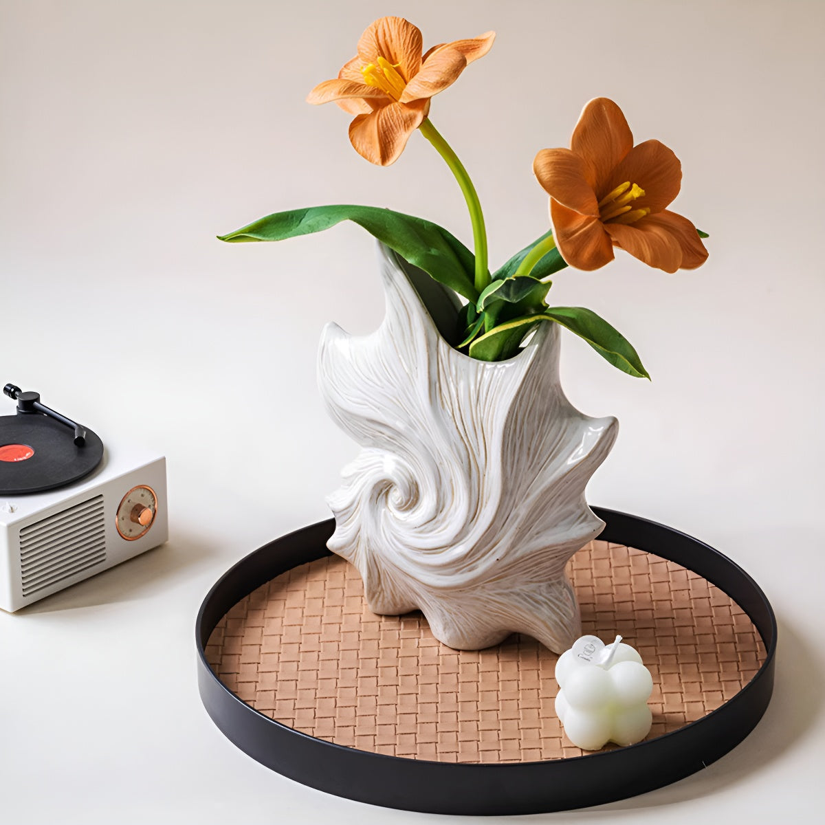 Ocean Wave-Inspired Ceramic Vase