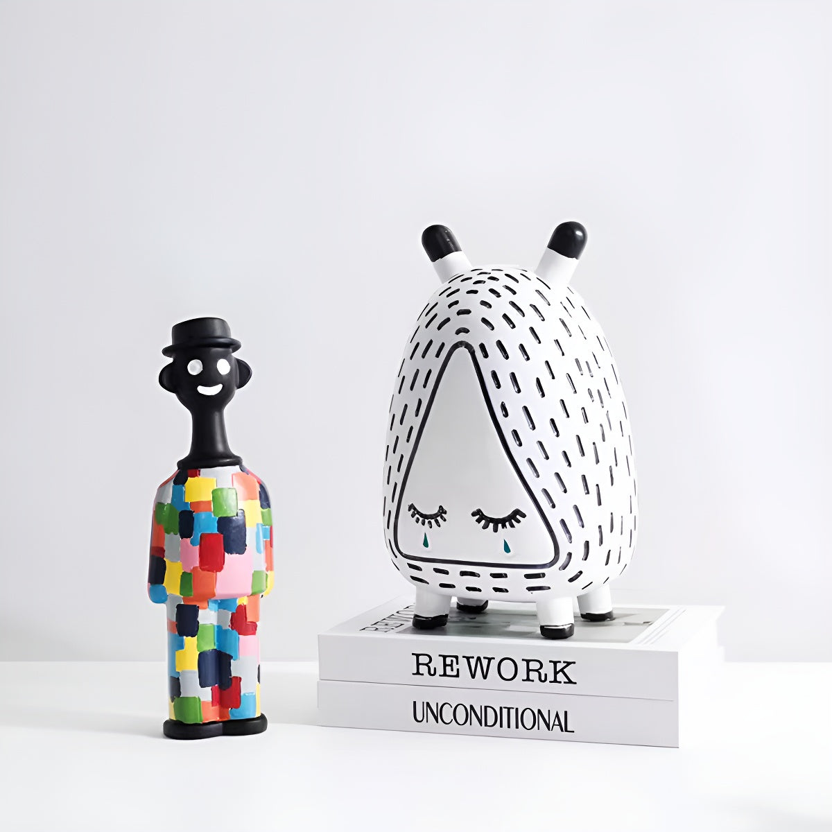 Black & White Monster Resin Figurine
