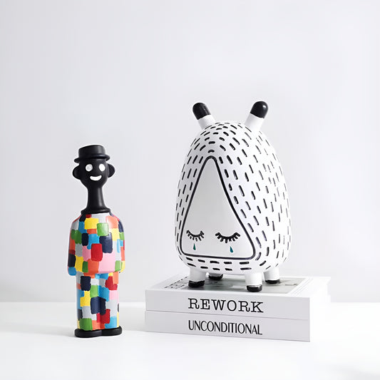 Black & White Monster Resin Figurine