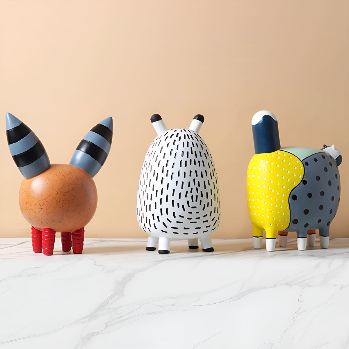 Black & White Monster Resin Figurine