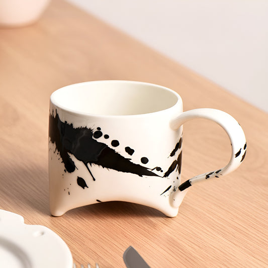 Ink Splash Ceramic Mug with Handle