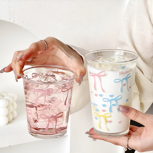 Bowknot Ribbon Pattern Glass Tumbler