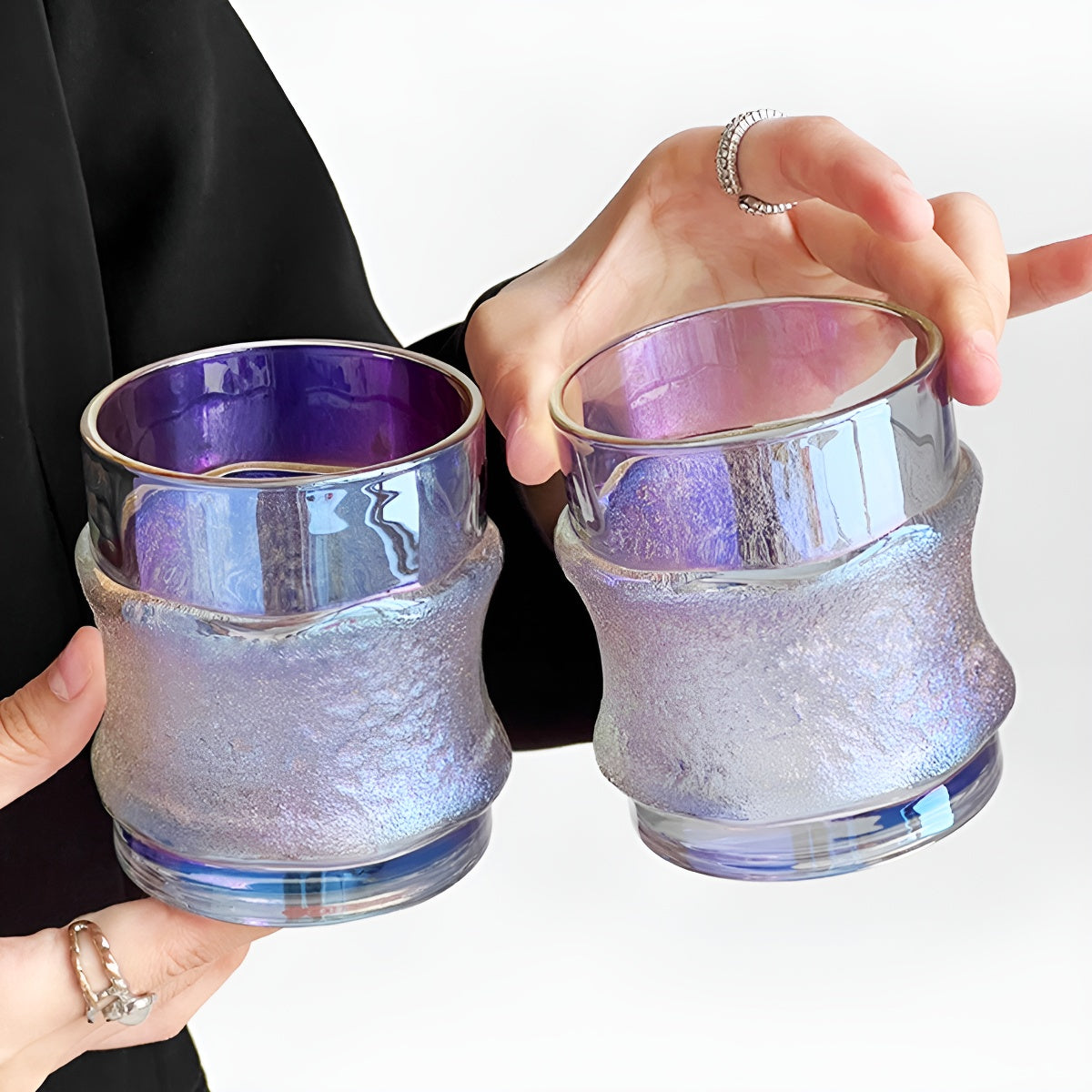 Iridescent Purple Glow Frosted Glass