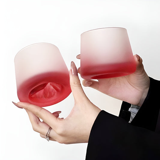 Red Frost Gradient Glass Tumbler