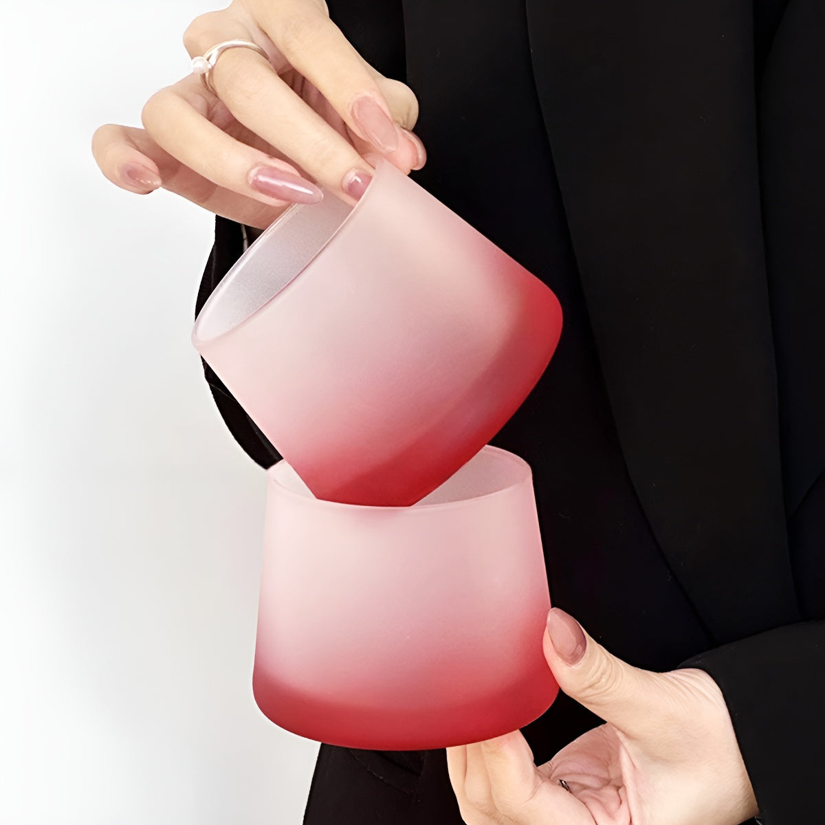 Red Frost Gradient Glass Tumbler