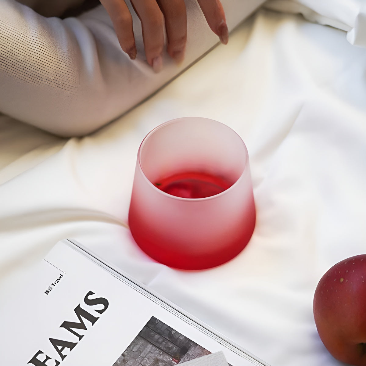Red Frost Gradient Glass Tumbler