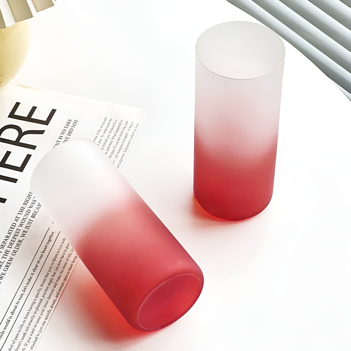 Crimson Frost Gradient Glass Tall Tumber