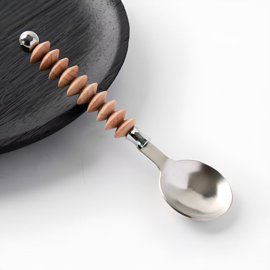 Natural Stone Stainless Steel Round Spoon