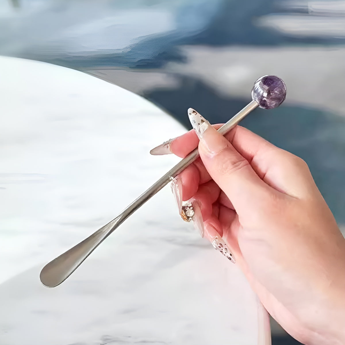 Natural Stone Decorated Handle Stainless Steel Cutlery