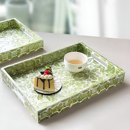 Emerald Green Mother-of-Pearl Mosaic Tray