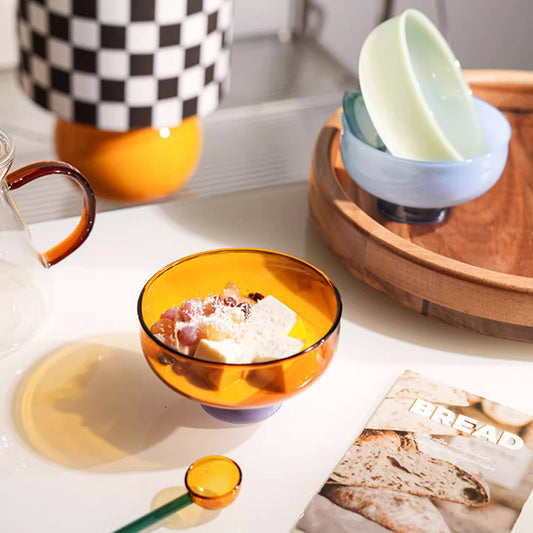 Dreamy Contrast Color-Pop Glass Bowl