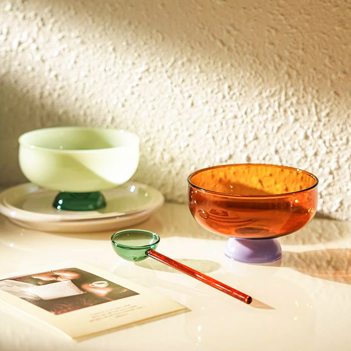 Dreamy Contrast Color-Pop Glass Bowl