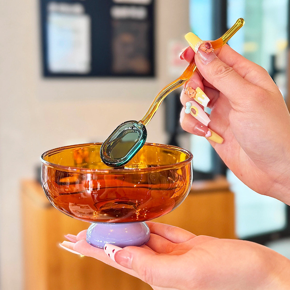 Dreamy Contrast Color-Pop Glass Bowl