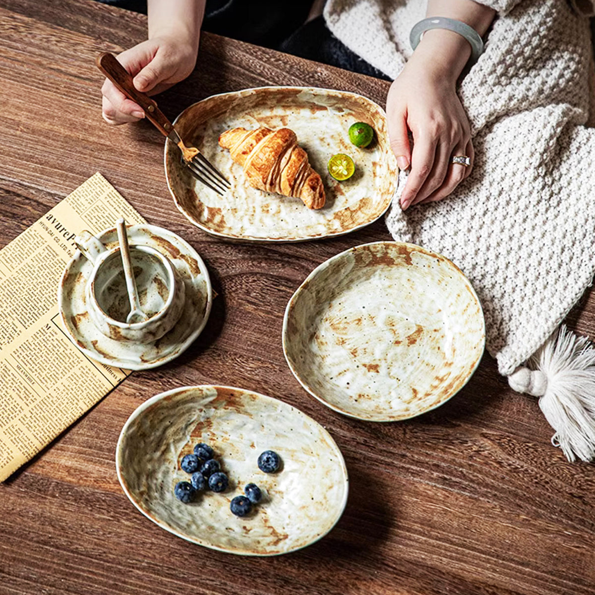 Handcrafted Rustic Glazed Ceramic Tableware
