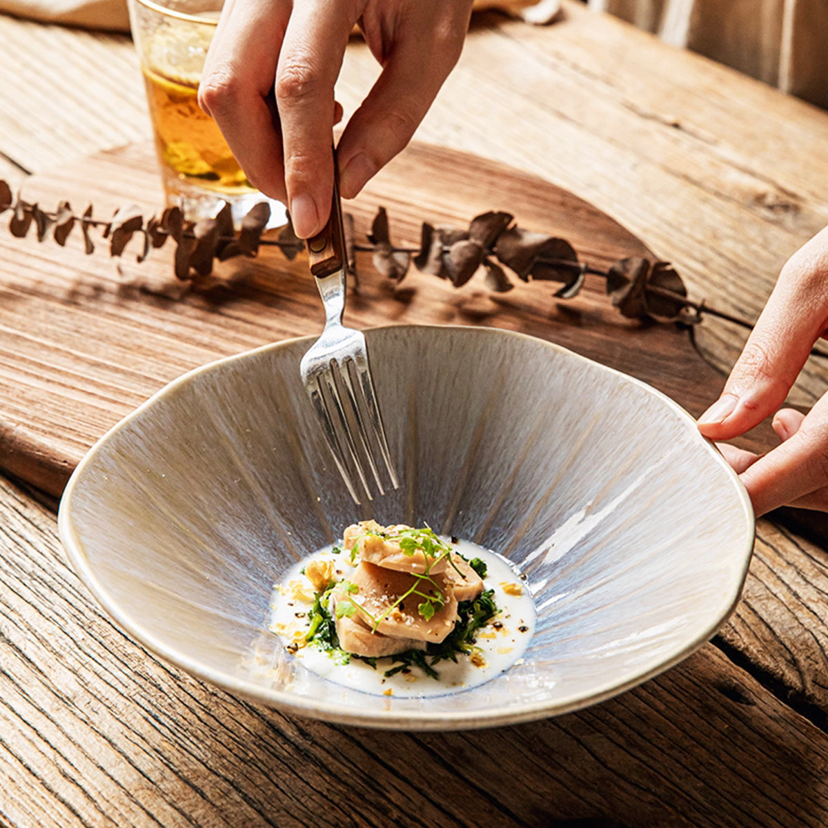 7.5 Inch Irregular Hand-glazed Ceramic Bowl